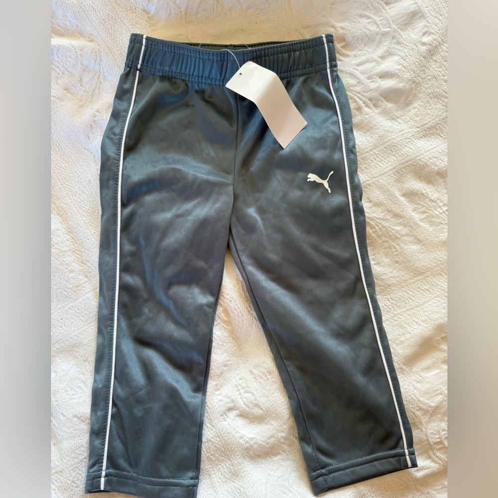 NWT Puma Athletic Toddler Pants Size 2T Gray — Pull‑On Straight Leg (Not Jogger)